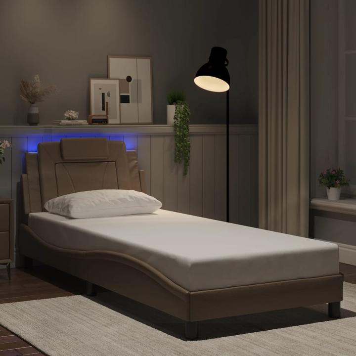 Produktbild VidaXL Bettgestell mit LED Kunstleder (90 x 200 cm)