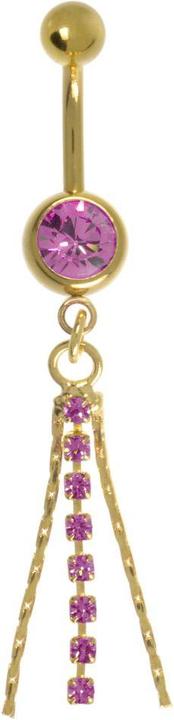 Bijouteria Bauchpiercing (Chirurgenstahl 316L, Kristall, PVD Beschichtung (goldfarbig))