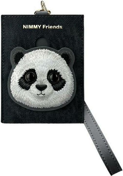 Actual product image iLike Nimmy card wallet black Glasses Panda