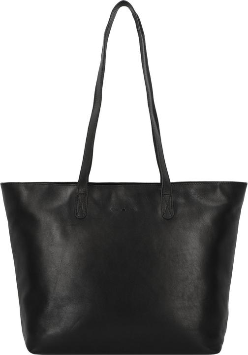 Greenburry Pure Black Shopper Tasche Leder 35 cm Laptopfach (14 l)
