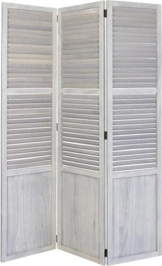 Produktbild Homestyle4u 3 fach Paravent Raumteiler Holz Trennwand spanische Wand Sichtschutz grau