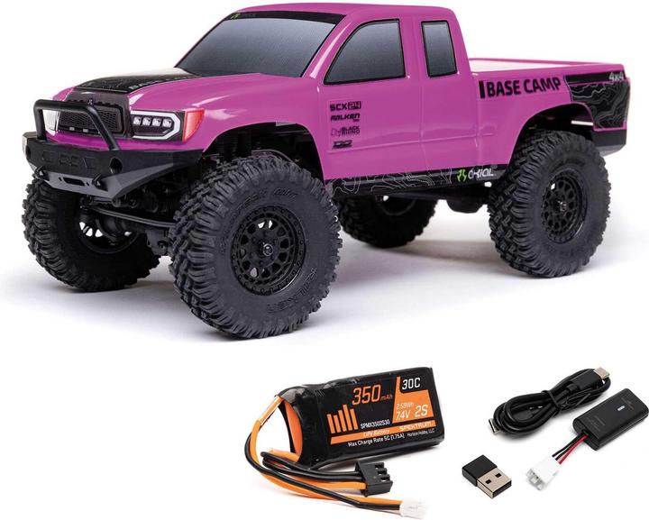 Actual product image Axial Rock Crawler SCX24 Base Camp 4WD, Pink RTR 1:24 (RTR Ready-to-Run)