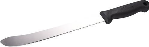 Actual product image Lindbloms Knivar Lindblom"s Knivar belt knife, stainless steel, black rubber handle, plastic sheath
