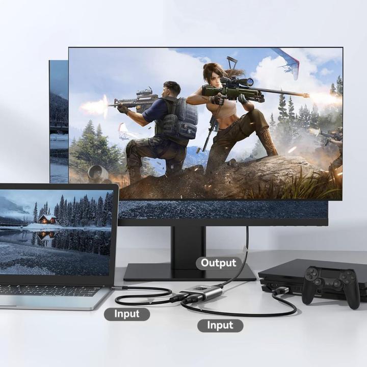 Immagine prodotto Tech-Protect HB07 HUB Adapter 2in1 HDMI 4K 60HZ - gray (HDMI, 4.70 cm)