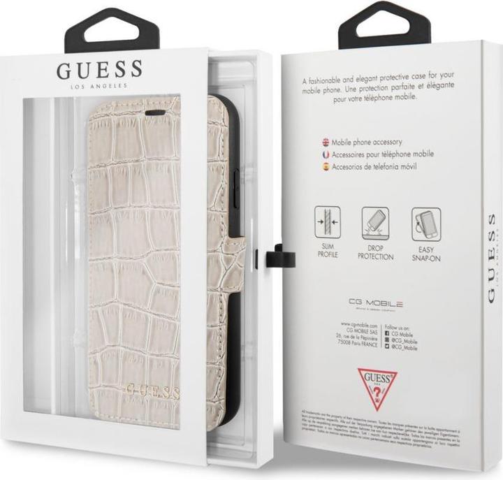 Actual product image Guess iPhone XR PU Leather Crocodile Print Booktype With Stand (Apple iPhone XR)