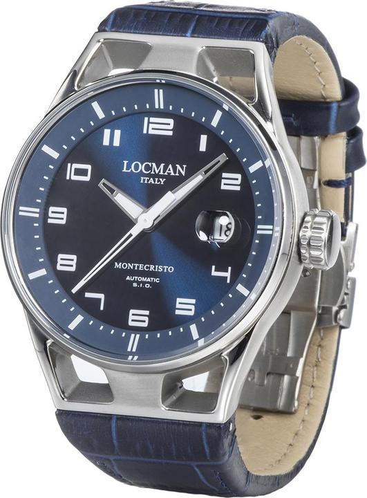 Actual product image Locman Italy Mens Watch Montecristo Automatic blue 41 mm Ref. 0541 (Analogue wristwatch, 41 mm)