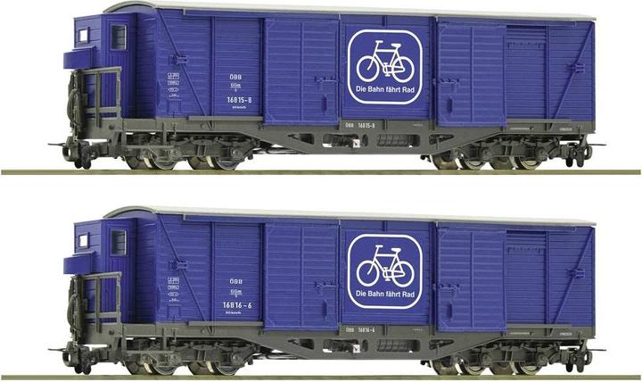 Image du produit Roco H0e Ro Coffret de 2 wagons de transport de vélos, Öb (Piste H0)