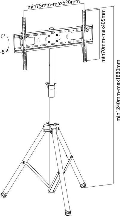 Produktbild Techly Tripod (LCD, 70", 35 kg)