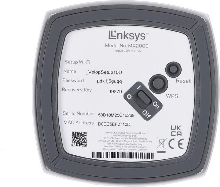 Produktbild Linksys MX2001 AX3000 WIFI 6 MESH 1-PACK