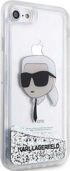 Actual product image Karl Lagerfeld KLHCI8LNKHCH iPhone 7/8/ SE 2020/2022 silver/silver hardcase Glitter Karl Head (Apple iPhone 7, Apple iPhone 8, Apple iPhone SE)