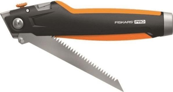 Produktbild Fiskars Universal-Trockenbaumesser, Länge 18,5 cm, Rostfreier Stahl/Kunststoff, Schwarz/Orange, Carb (Cutter)