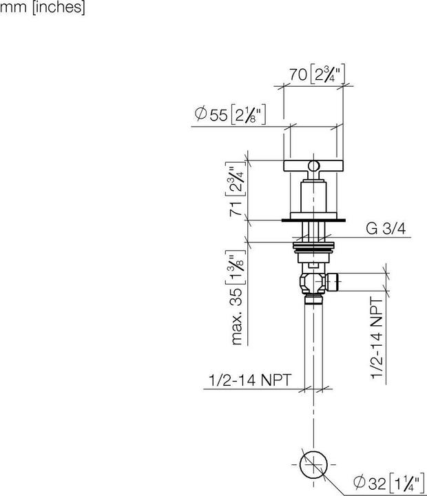 Actual product image Dornbracht Germany side valve Tara. chrome-plated