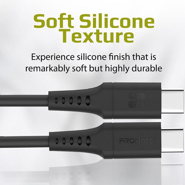 Actual product image ProMate PowerLink-CC200 Black USB-C Cable (2 m, 60 W)