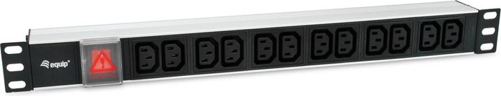 equip Multiprise 19"(1U)12x avec Schuko + interrupteur A (12 x, C13, 1.80 m)