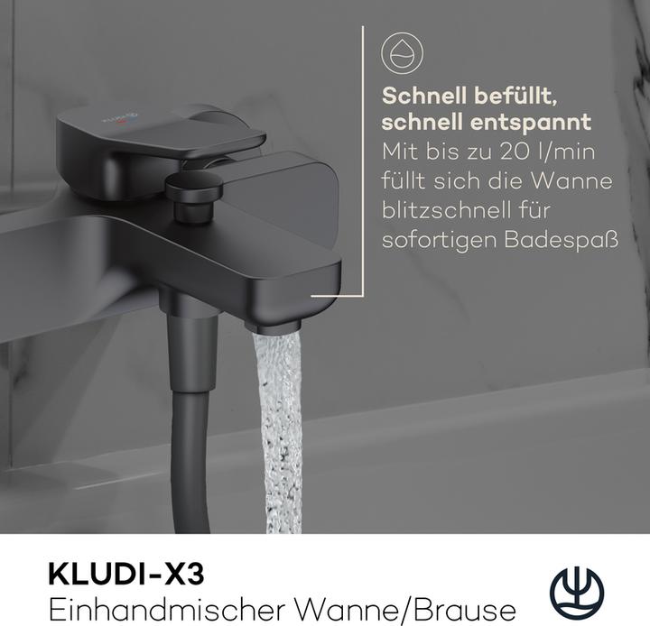 Produktbild Kludi X3 Wannenarmatur Aufputz, Wannenfüll- und Brause-Einhandmischer