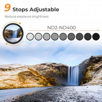 Produktbild K&F Concept B-Series Fader ND2-400 einstellbarer Graufilter – 72 mm (72 mm, ND- / Graufilter, 72 mm)
