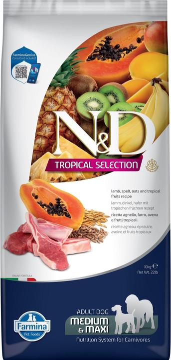 Produktbild Farmina Trockenfutter N&D Tropical Adult Med/Max Lamm, 10 kg (Adult, 1 Stk., 10000 g)