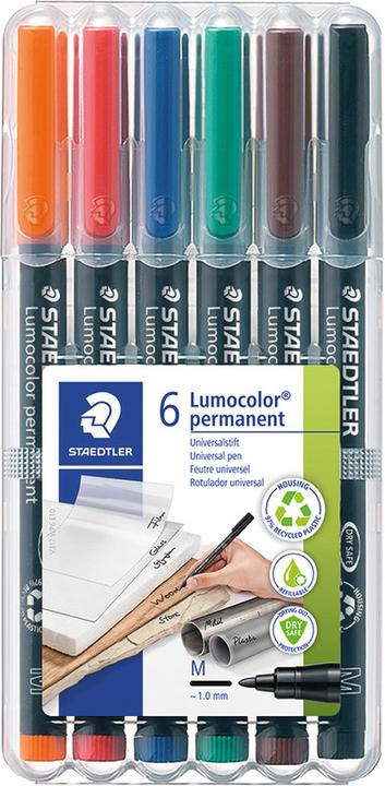 Produktbild Staedtler Lumocolor permanent (Mehrfarbig, 1 mm, 6 x)