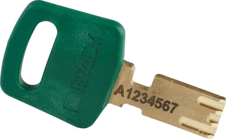 Actual product image Brady Safekey aluminium padlock with steel shackle, green, 38 mm shackle height, 6.4 mm shackle diam