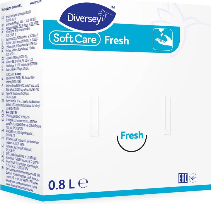 Produktbild Diversey Håndsaebe Soft Care Fresh H1 t/Soft Care Line disp.800ml (Flüssigseife, 800 ml)