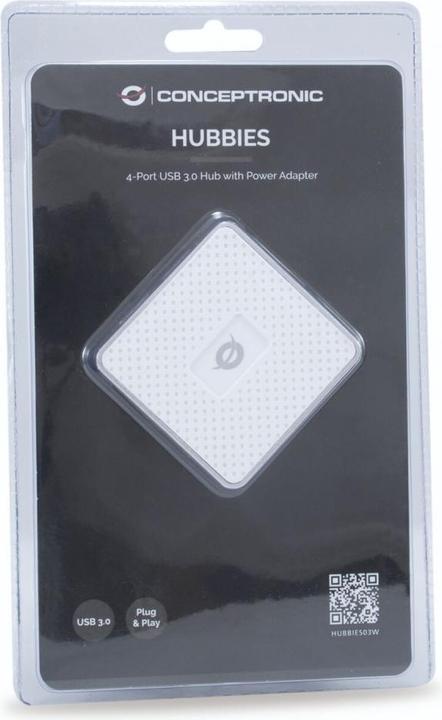 Productafbeelding Conceptronic USB-hub 4-poorts 3.0 ->4x3.0 w.voeding ws (USB-C, 4 Havens)