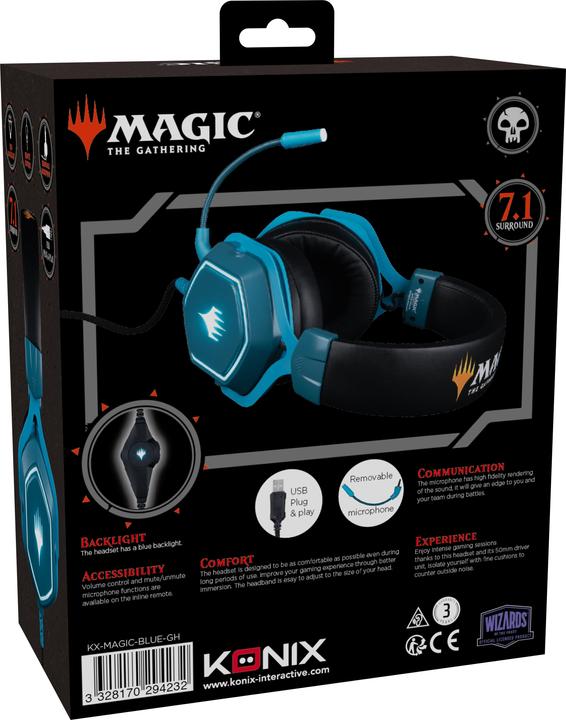 Immagine prodotto Konix Casque Gaming 7.1 Bleu - Magic The Gathering (Cablato)