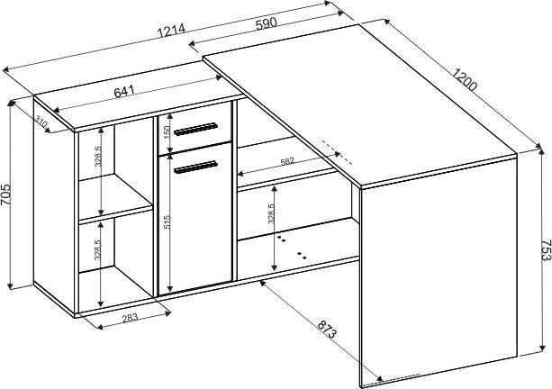 Produktbild ADRK Furniture Schreibtisch Ecke ELISEO