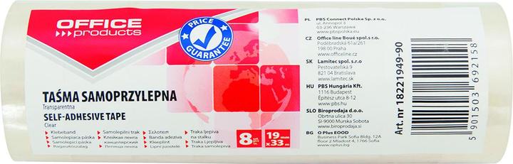 Produktbild Office Products Büro-klebeband, 19mm, 33m, 8 stück, transparent (53 mm)