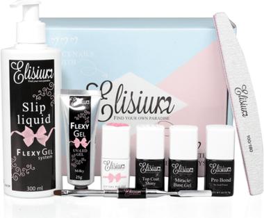 Immagine prodotto Elisium SET Zestaw Maxi FlexyGel Pro Bond + Miracle Base Gel + Top Coat Shiny + FlexyGel Milk & (Set per la cura del viso)
