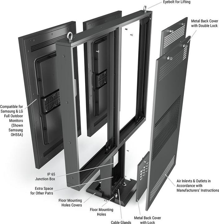 Produktbild DSS Outdoor Stele Portrait 2x49", Metall, Full Outdoor