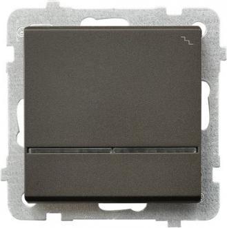 Image du produit Ospel Sonata interrupteur simple 16AX IP20 pour escaliers avec rétroéclairage chocolat métallique (ŁP-3RS)