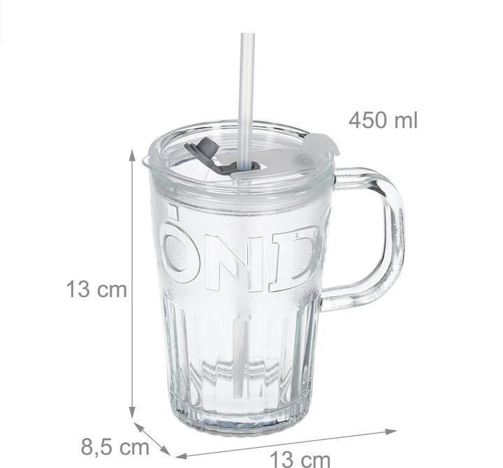 Image du produit Relaxdays 4x jarres-paille (0.45 l, 1 x)