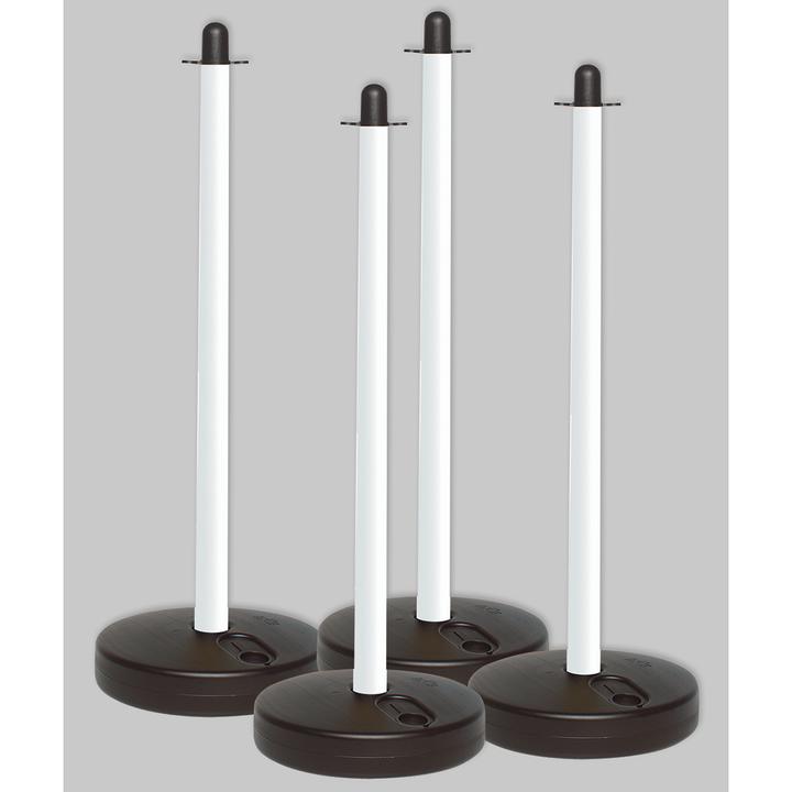 Brady Palo di bloccaggio e base riempibile (3,7 l), polietilene, bianco (4 pezzi/confezione)