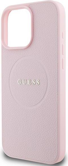 Produktbild Guess GUHMP15XPGHSMMP iPhone 15 Pro Max 6.7" różowy/pink MagSafe PU Grained Gold Ring (Apple iPhone 15 Pro Max)