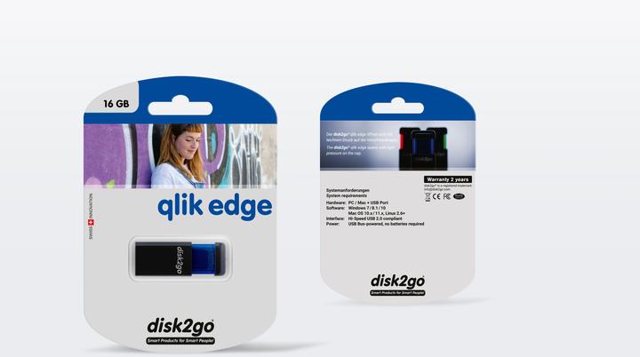 Image du produit Disk2go Qlik edge (16 Go, USB-A)