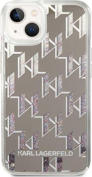 Produktbild Karl Lagerfeld Hard Cover Liquid Glitter Monogram Silver, f??r iPhone 14 Plus, KLHCP14MLMNMS (Apple iPhone 14 Plus)