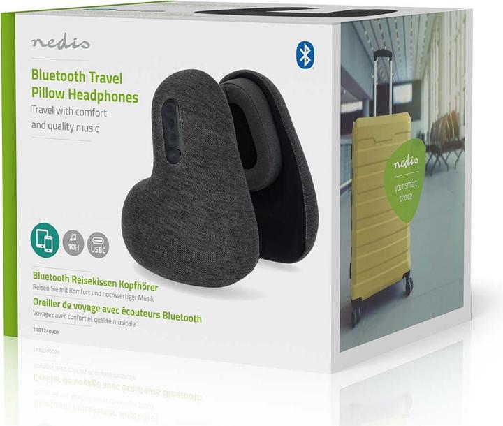 Actual product image Nedis Wireless over-ear headphones - Max. battery life: 11 hours - Built-in microphone - Press Si (Head & neck pillow)