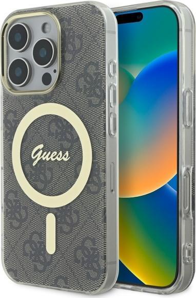 Actual product image Guess GUHMP16LH4STW iPhone 16 Pro 6.3" brązowy/brown hardcase IML 4G MagSafe (Apple iPhone 16 Pro)