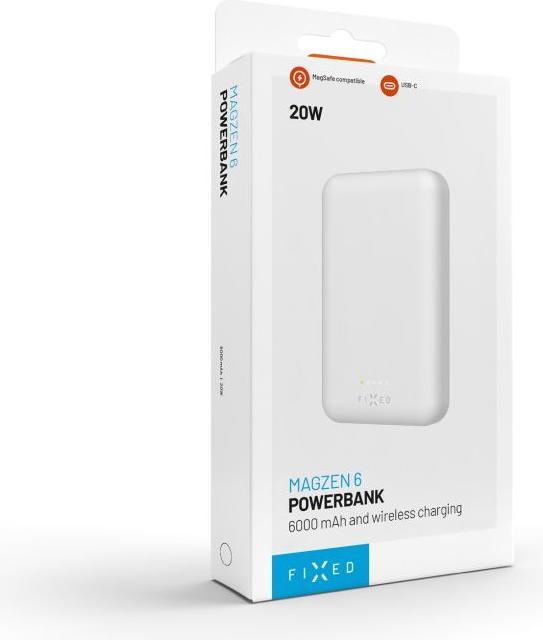 Immagine prodotto Fixed MagZen Trådløs PD 20W Power Bank 6.000 mAh Hvid Powerbank - Hvid - 6000 mAh (6000 mAh, 20 W, 6000 Wh)