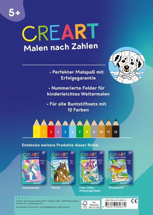 Produktbild Ravensburger CreArt Malen nach Zahlen ab 5: Tierkinder