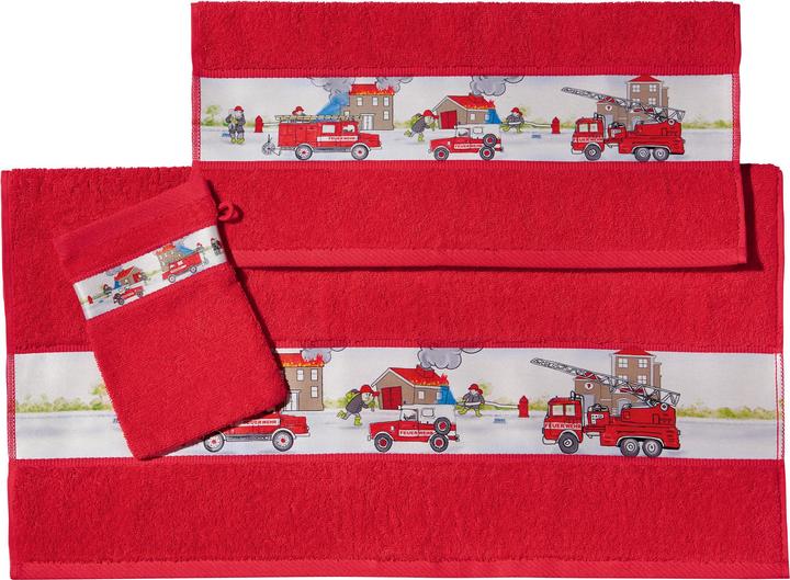 Produktbild Erwin Müller Kinder-Frottier-Set "Feuerwehr" 3-tlg. (70 x 110 cm, 15 x 21 cm, 50 x 70 cm)