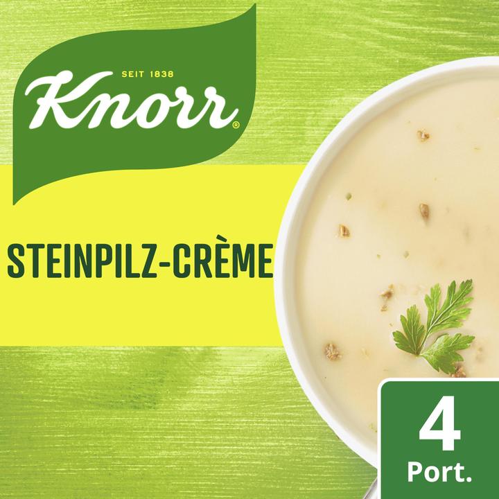 Actual product image Knorr Porcini mushroom cream soup sachet, mushroom soup with fine porcini mushrooms, creamy & flavoured