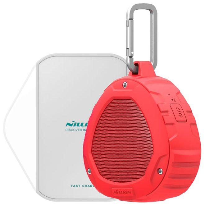Immagine prodotto Nillkin 2 in 1 set di altoparlanti Bluetooth IPX4 e pad di ricarica wireless Qi (5 h, Batteria ricaricabile)