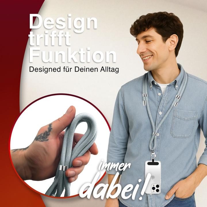 Image du produit Nalia HoldMe Lanyard Handykette – Universal Trageband für Smartphones - Verstellbar, Soft & Elastisch