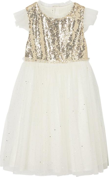 Vertbaudet Mädchen Festkleid mit Pailletten und Glitzertüll
