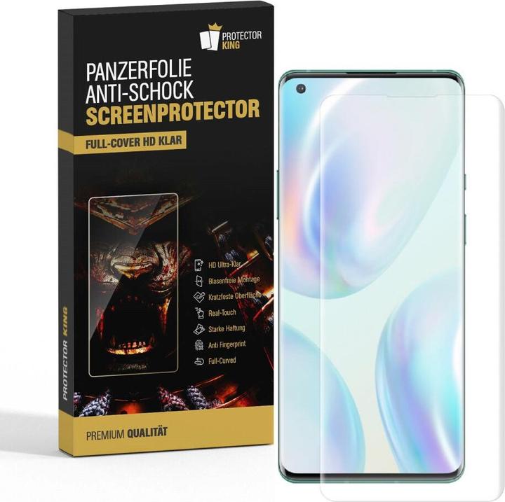 Produktbild Protectorking 1x Panzerfolie Anti-Shock Full Cover HD Klar (1 Stück, Oneplus 8)
