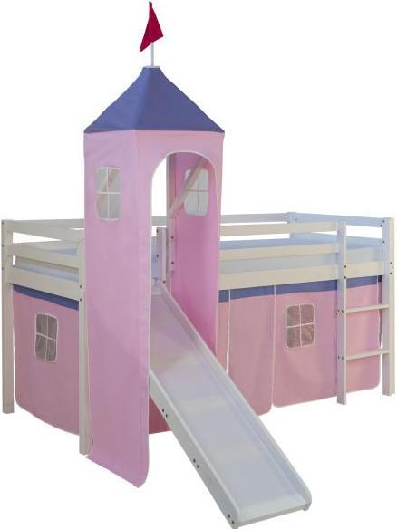 Produktbild Homestyle4u Hochbett mit Rutsche und Turm (90 x 200 cm)