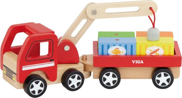 Actual product image Viga Toys Toys wooden crane with containers