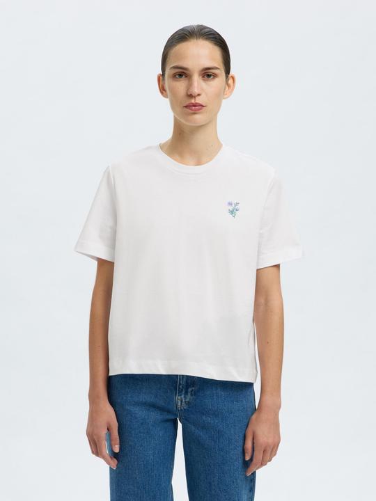 Actual product image Selected Femme Besticktes T-Shirt mit Rundhalsausschnitt (L)