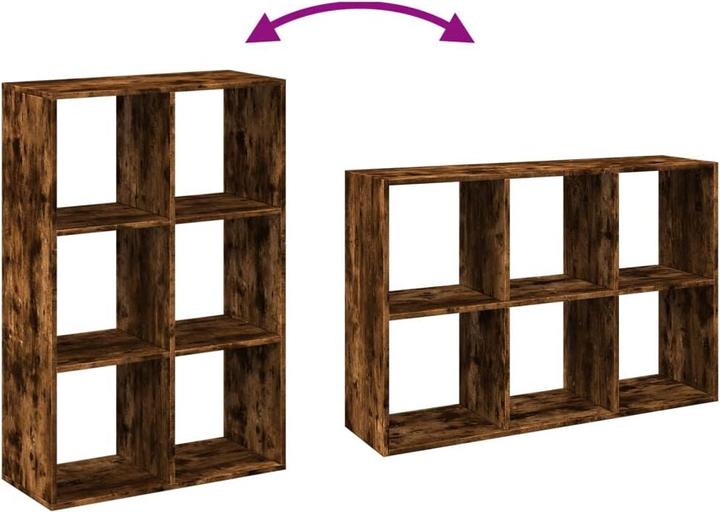Immagine prodotto VidaXL Divisorio per ambienti Libreria Scaffale in piedi Scaffale per ufficio Scaffale a cubo Rovere fumé (69,5 x 29 x 103,5 cm)
